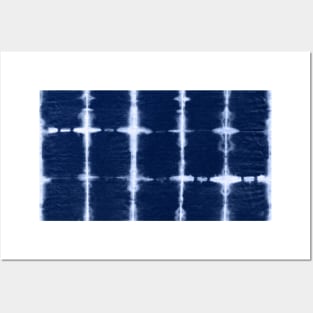 Shibori itajime indigo square blue Posters and Art